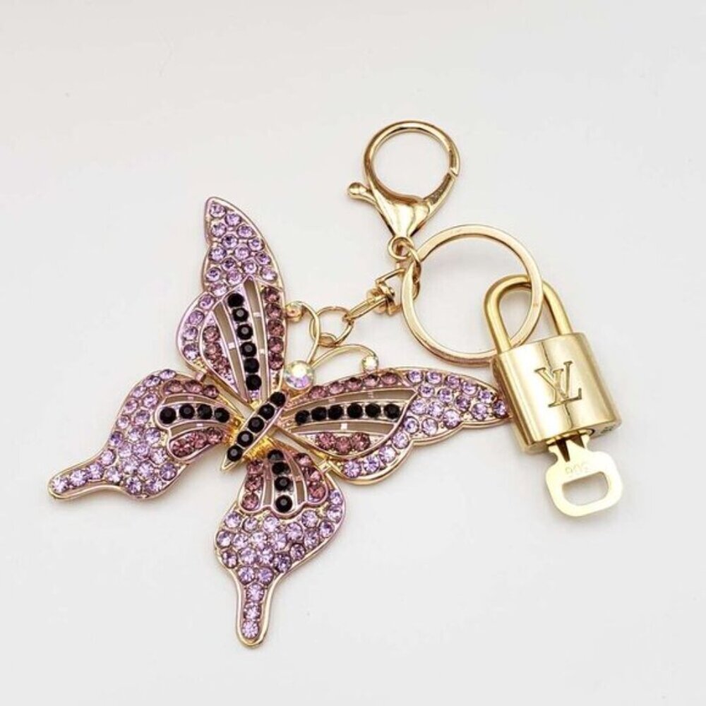 Authentic Louis Vuitton Gold Lock & Key ✨ Bag Charm Unbranded Butterfly Keychain